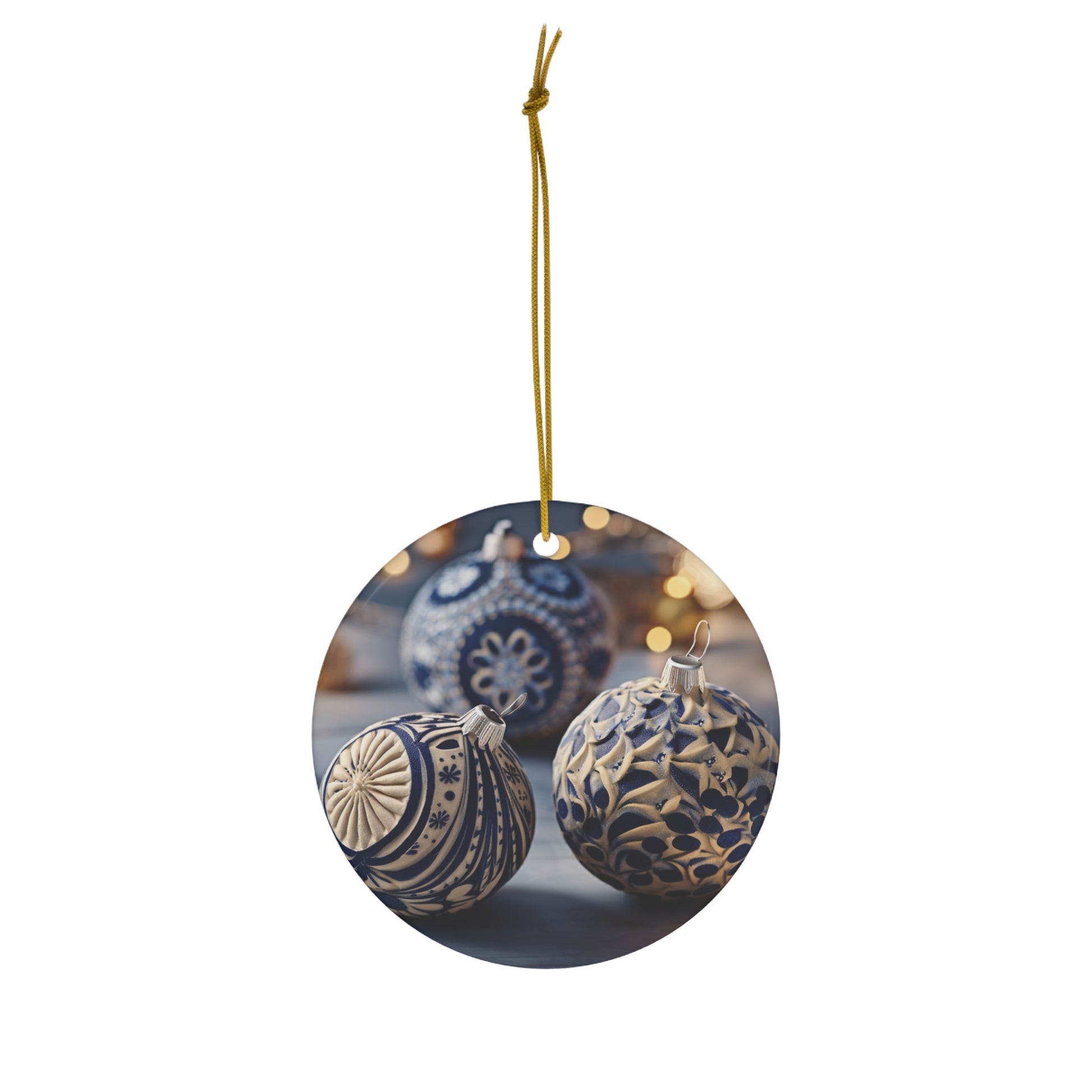 Ceramic Ornament, 4 Shapes - Tree dots Wotton-Waven