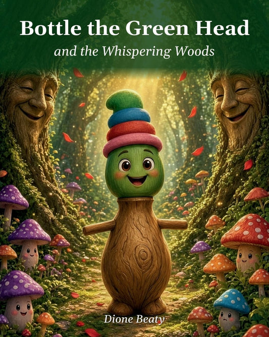 Bottle the Green Head and the Whispering Woods by Dione Beaty, paperback cover